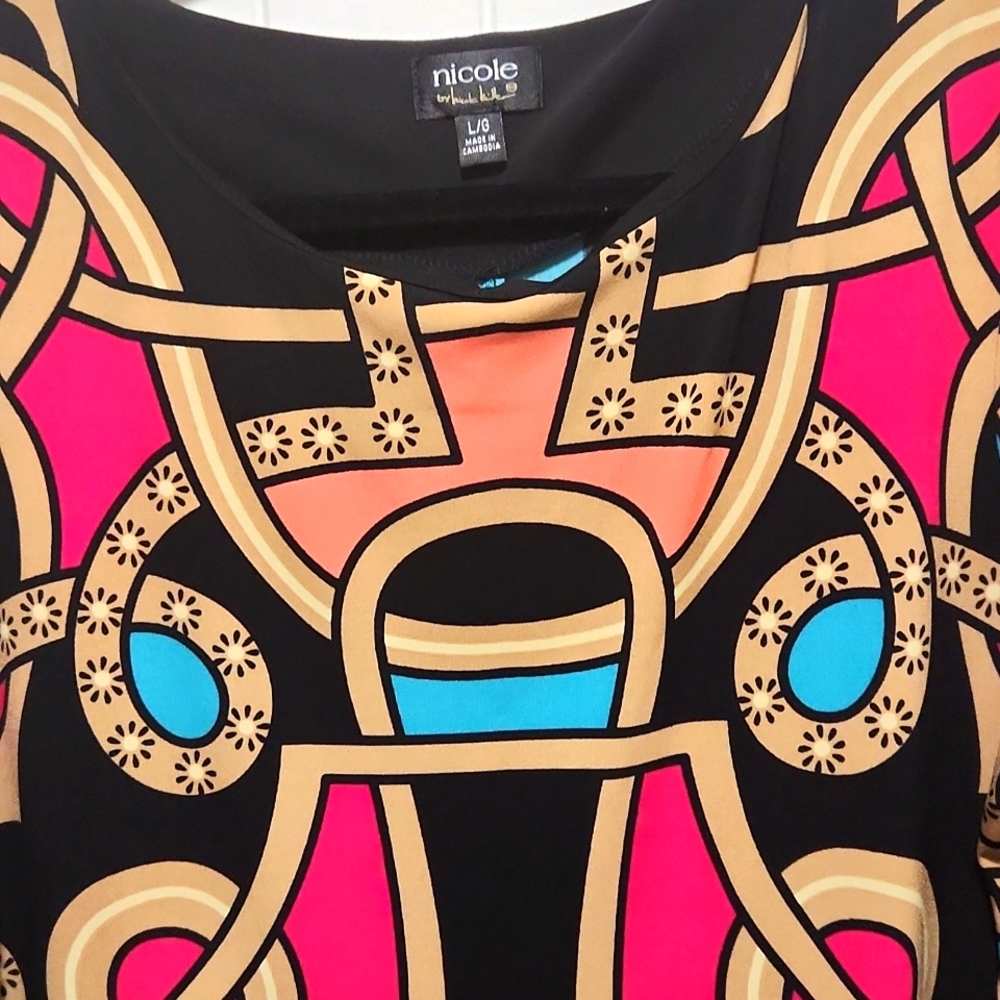 Nicole Miller Print Dress Size L